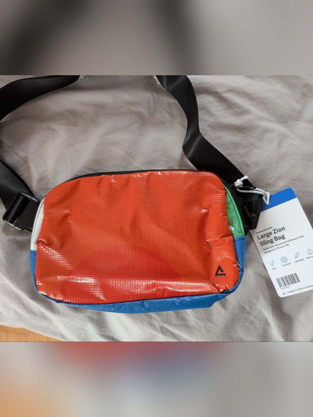 NWT Rareform large Zion Sling Bag - One Of A Kind Print From Upcycled Billboards